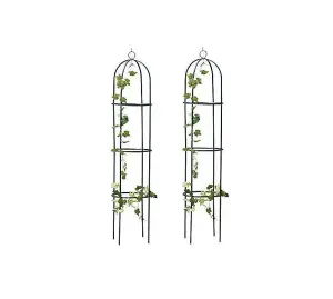 1.9M Set of 2 Heavy Duty Metal Garden Obelisk Climbing Floral Decor Plant Flower Support Trellis