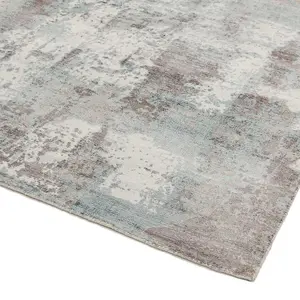 Blue Viscose Handmade , Luxurious , Modern Easy to Clean Abstract Rug for Living room, Bedroom - 120cm X 170cm