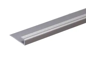 Anodised aluminium carpet edge ending profile cover strip floor bar trim 900mm x 7,9mm x 9mm C63 inox