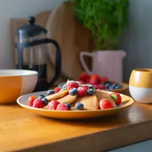 Dipped Stoneware Dinner Plate - 26.5cm - Mustard