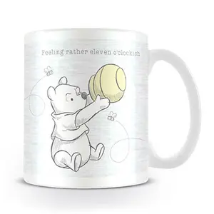 Winnie the Pooh Eleven OClockish Mug Black/White/Yellow (One Size)