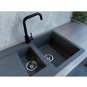 Liquida ELL15GR 1.5 Bowl Comite Reversible Inset Grey Kitchen Sink With Wastes