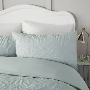 Zaragoza Green Microfibre Duvet Cover Set Super King - 2 Standard Pillowcases