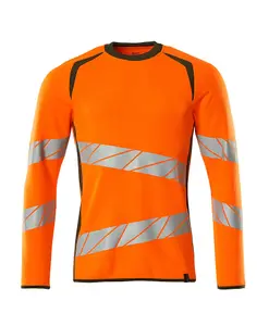 Mascot Accelerate Safe Modern Fit Sweatshirt (Hi-Vis Orange/Moss Green)  (XXXX Large)