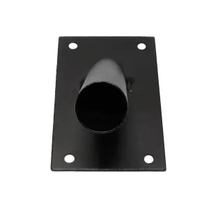 Single Flag Pole Holder - Wall Mounted Flag Pole Bracket, Powder Coated (Black), Rust and Weather Resistant, Heavy Duty