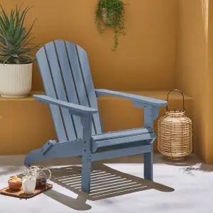 sweeek. Wooden retro garden deck chair Colourful Adirondack Salamanca Grey Blue 73x89x94 cm