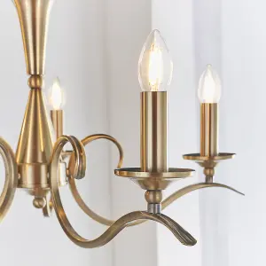 Kala Antique Brass Classic 5 Light Chandelier