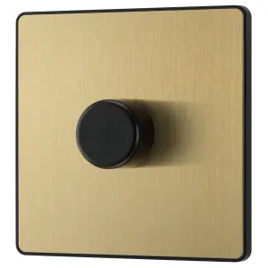 British General profile Single 2 way 200W Screwless Dimmer switch Satin Gold