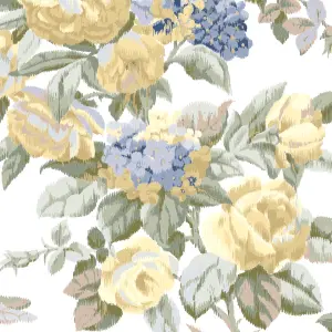 Laura Ashley Pembrey Yellow Floral Smooth Wallpaper