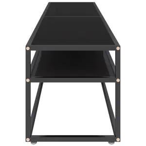 Berkfield TV Cabinet Black 180x40x40.5 cm Tempered Glass