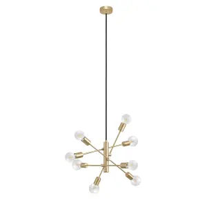 EGLO Gradoli 1 Brushed Brass Starburst Pendant Light