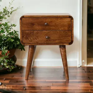 Firger 2 Drawer Bedside Table