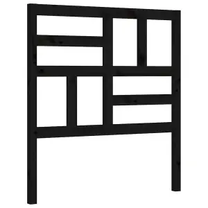 Berkfield Bed Frame with Headboard Black Single Solid Wood