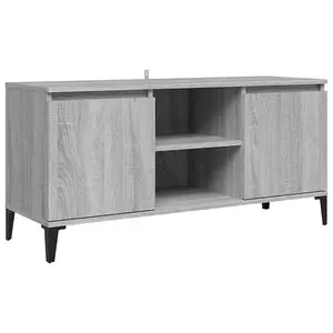 Berkfield TV Cabinet with Metal Legs Grey Sonoma 103.5x35x50 cm