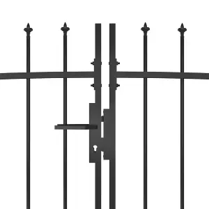 Berkfield Garden Fence Gate with Spear Top 5x2 m Black