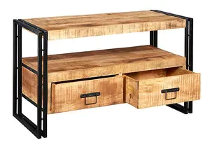 Cosmo Industrial TV Stand - Solid Mango Wood - L45 x W102 x H60 cm