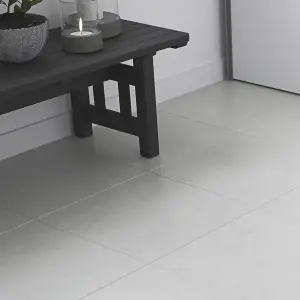 OPP Grey & white Stone effect Self-adhesive Vinyl tile, 1.21m²