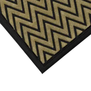 JVL Vienna Rubber Backed Scraper Doormat, 60x90cm, Zigzag