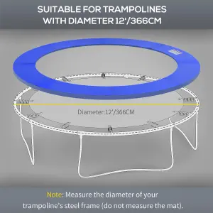 HOMCOM 12ft Trampoline Accessories Pad Surround Pad Replacement Spare Blue