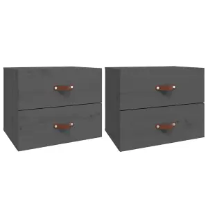 Berkfield Wall-mounted Bedside Cabinets 2 pcs Grey 50x36x40 cm