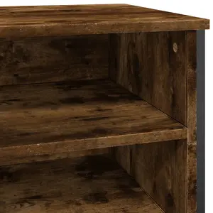 Berkfield Shoe Cabinet Smoked Oak 80x38x78 cm Engineered Wood