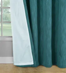 Home Curtains Rossi Blackout Lined 65w x 90d" (165x229cm) Teal Eyelet Curtains (PAIR)