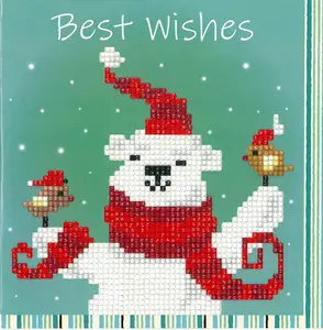 G/CARD HAPPY BEAR - Diamond Painting: Greeting Card Kit: Happy Bear - Vervaco