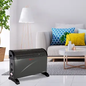 Schallen 2000W Electric Convector Radiator Heater with Built in Timer (Black)