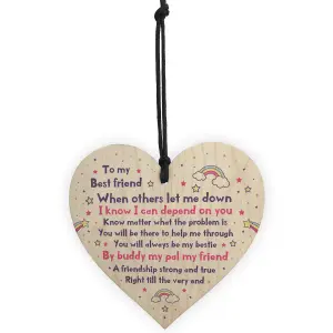 Red Ocean Handmade Friendship Gift Novelty Hanging Heart Plaque Sign Gift For Your Friend Keepsake Present