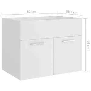 Berkfield Sink Cabinet White 60x38.5x46 cm Engineered Wood