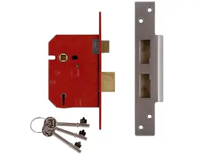 UNION 2234E 5 Lever BS Mortice Sashlock Plated Brass Finish 67mm 2.5in Box