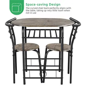 2 - Person Dining Set Drift Brown/Black / 76" H x 49" W x 42" D