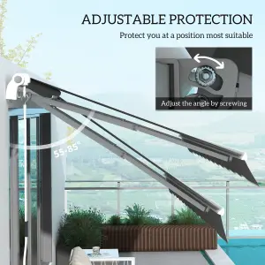 Outsunny Garden Sun Shade Canopy Patio Awning Retractable Shelter Outdoor 5 Size Grey