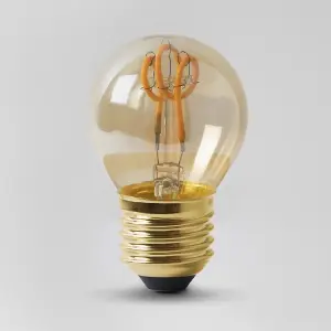 2w E27 ES Vintage Edison Golf Ball LED Light Bulb 1800K T-Spiral Filament High CRI Dimmable - SE Home