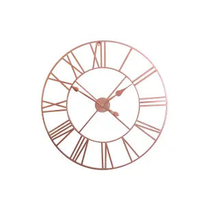 Melody Maison Large Rose Gold Copper Metal Skeleton Clock 80cm x 80cm