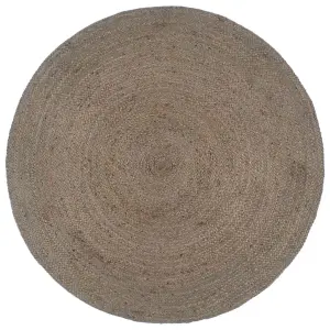 Handmade Rug Jute Round 210 cm Grey