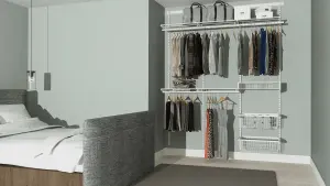 Open Wardrobe System with 2x Baskets 185cm (W)