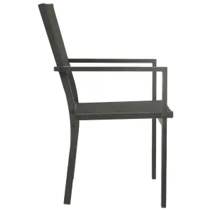 Berkfield Garden Chairs 2 pcs Textilene and Steel Black and Anthracite