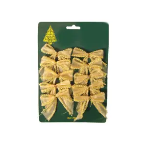 Scream Machine Bow Christmas Decoration (Pack of 10) Gold (One Size)