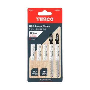 TIMCO Jigsaw Blades Wood Cutting HCS Blades - T244D