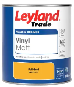 Leyland Trade Vinyl Matt Walls & Ceilings Emulsion Paint Fall Gold (PPG1205-7) 1L