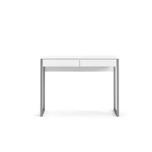 Tvilum Mali Gloss white 2 drawer Desk (H)765mm (W)1016mm (D)400mm