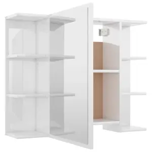 Berkfield 3 Piece Bathroom Furniture Set High Gloss White Engineered Wood