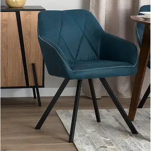 Ebeling Upholstered Dining Chair (Set of 2) Blue