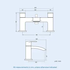 Square Waterfall Chrome Bath Shower Mixer Filler Tap & Slide Rail Kit