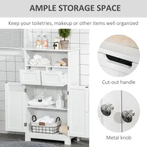 kleankin Bathroom Storage Cabinet with Adjustable Shelf and Removable Drawers