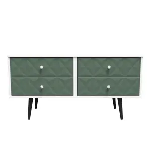 Toledo 4 Drawer Bed Box in Labrador Green & White (Ready Assembled)