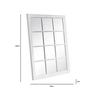 Melody Maison Large Matte White Window Mirror 130cm x 95cm