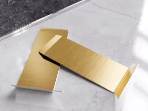 Set of 4 External Modular Steel Corners for Steel Skirting Boards - Gold Brushed