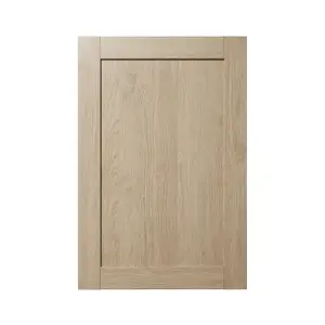 GoodHome Alpinia Oak effect shaker Matt light oak effect Tall wall Cabinet door (W)600mm (H)895mm (T)18mm